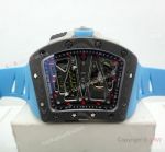 Swiss Grade 1 Richard Mille RM 70-01 Carbon Case Blue Rubber Strap Watch